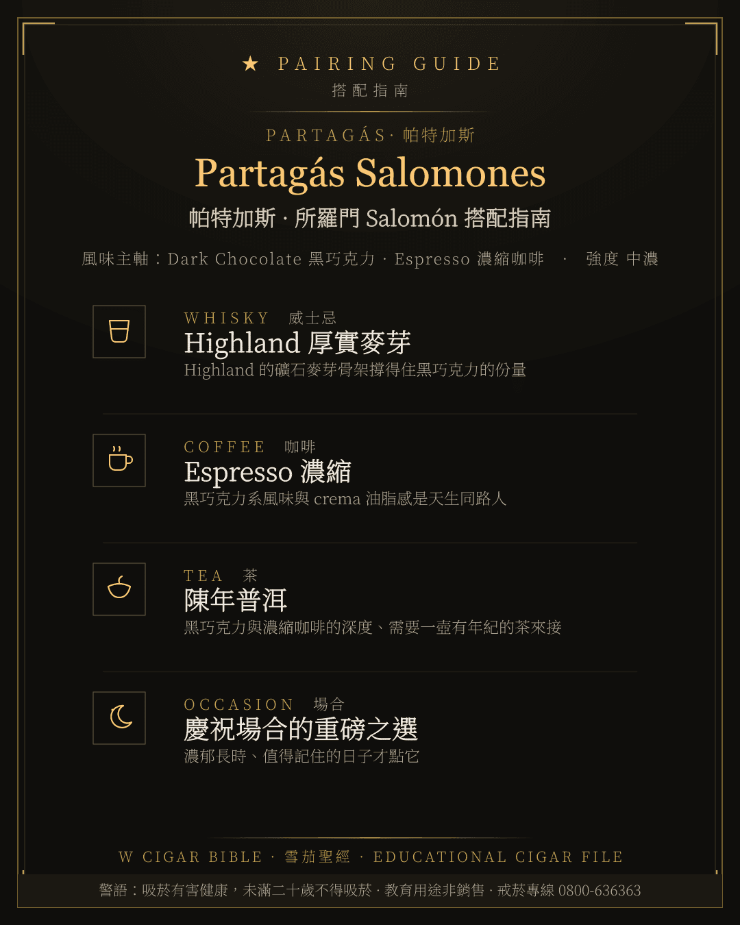 Partagás Salomones 搭配指南 · 帕特加斯