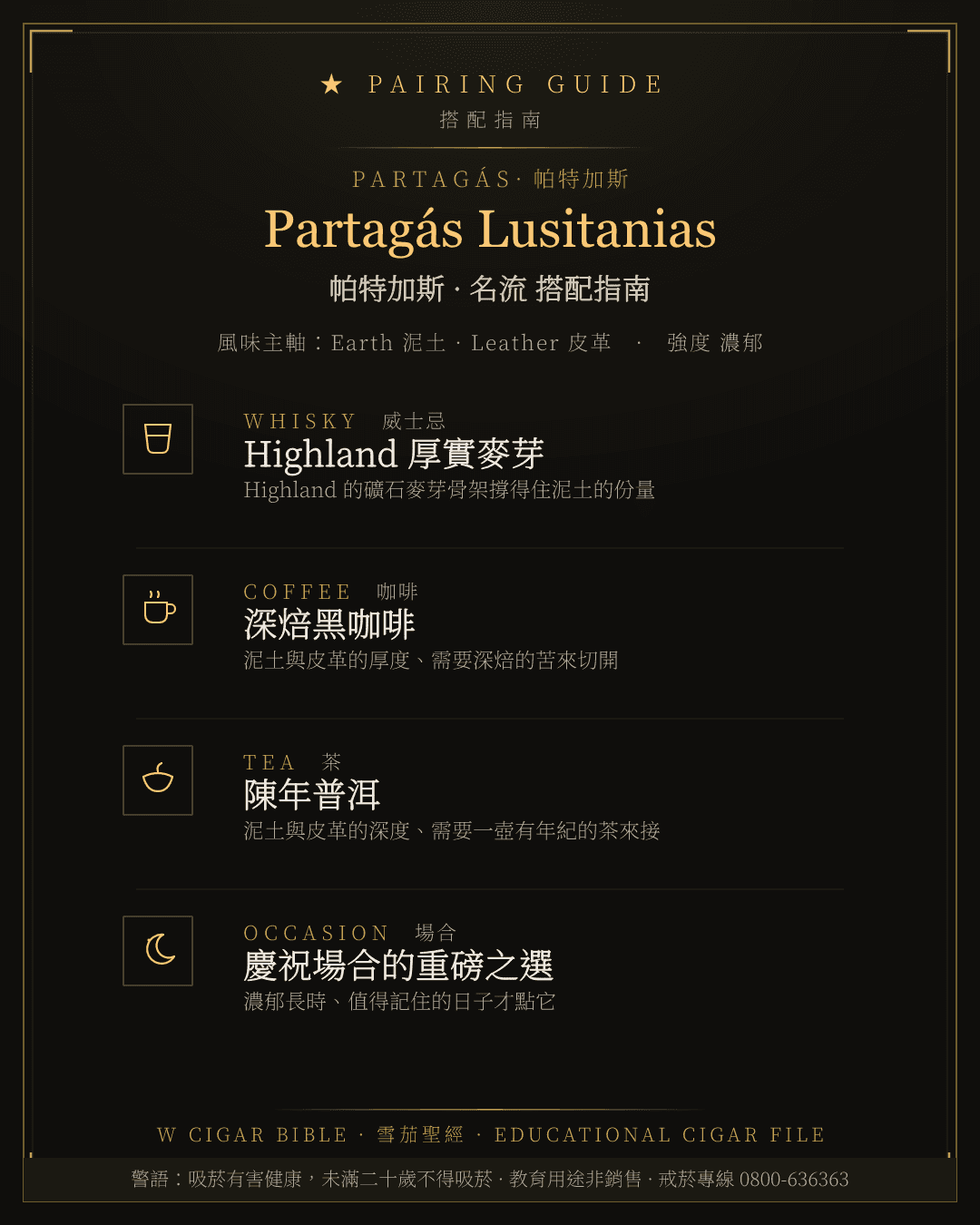 Partagás Lusitanias 搭配指南 · 帕特加斯