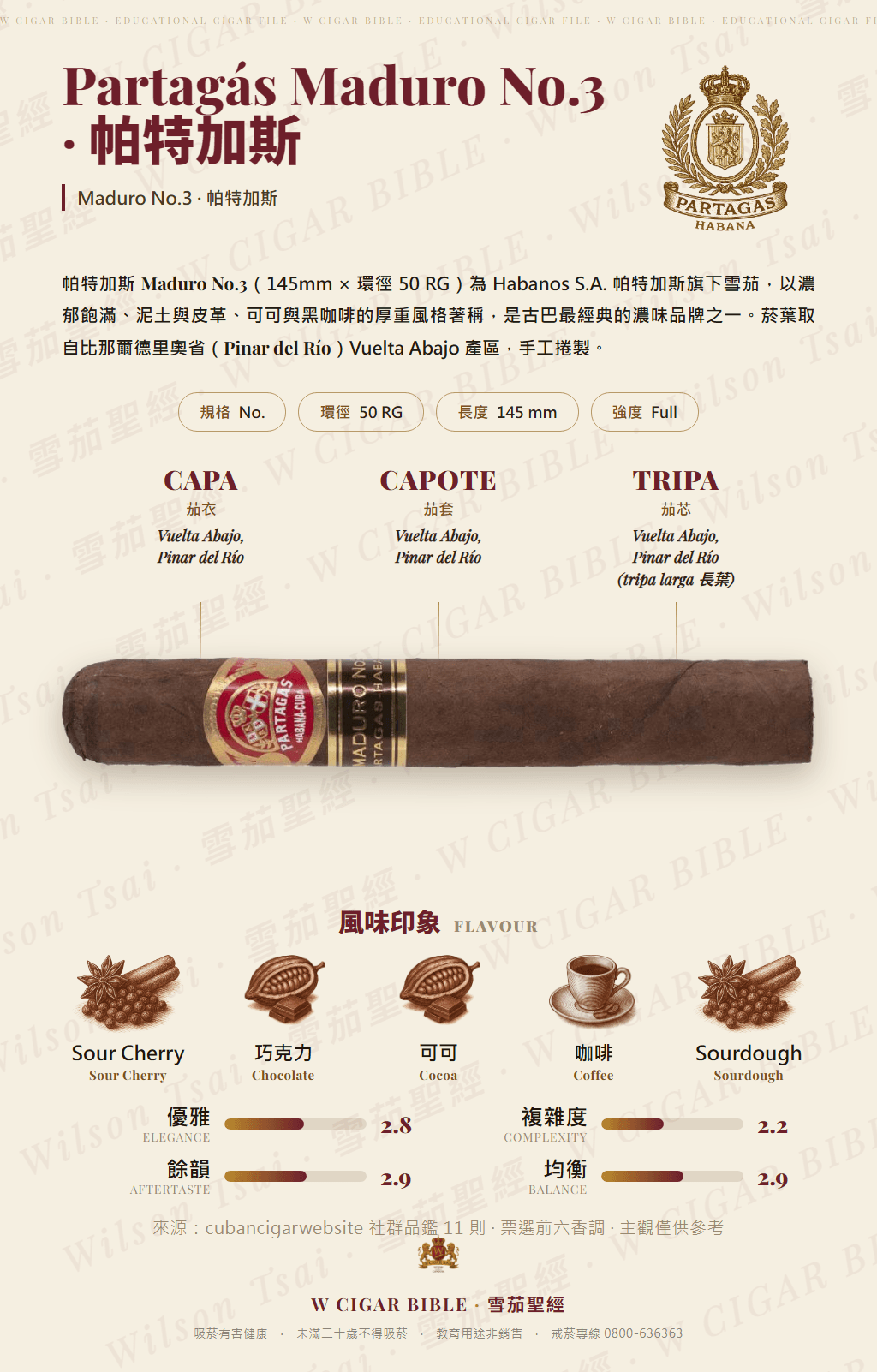 Partagás Maduro No.3 · 帕特加斯