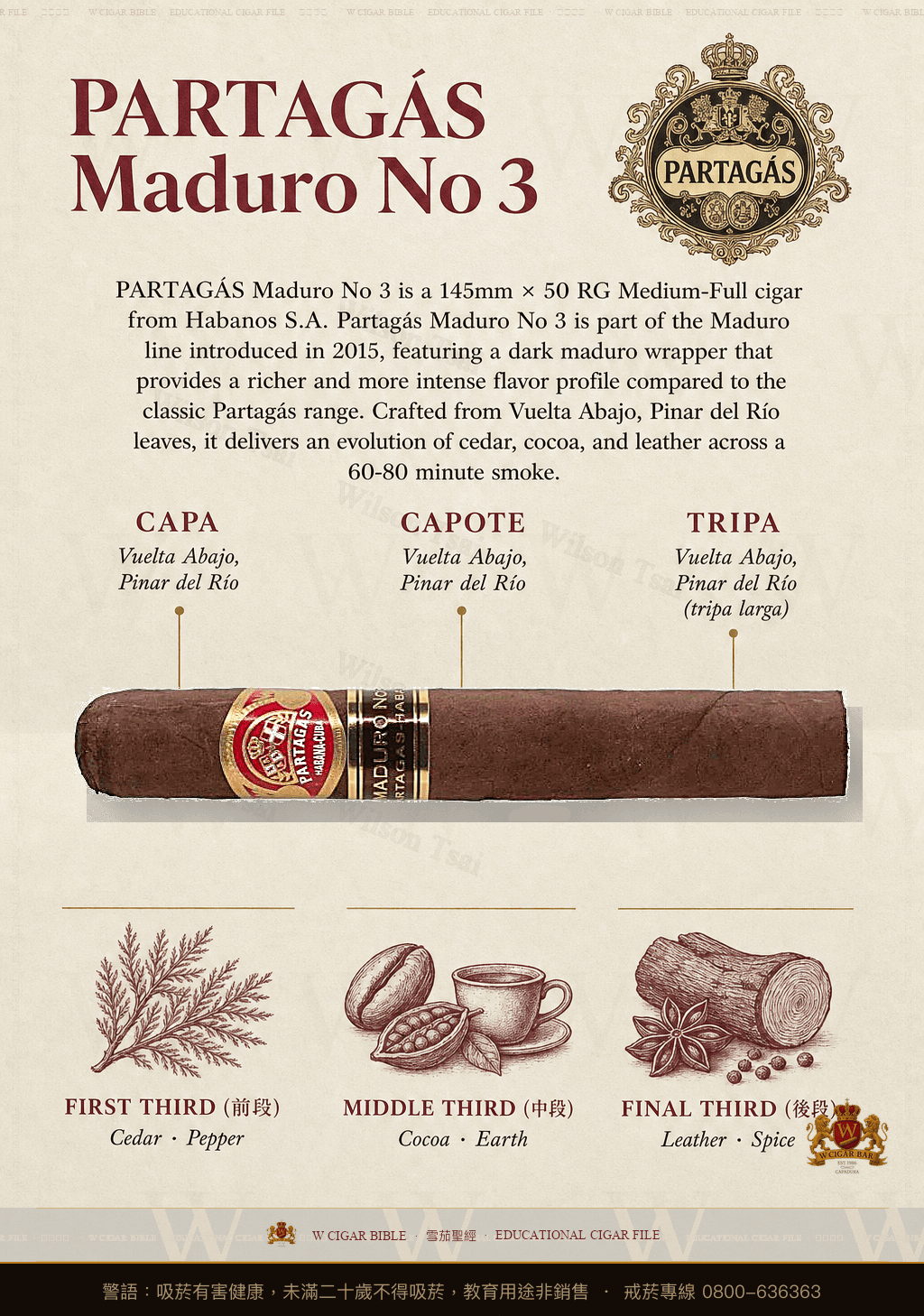 Partagás Maduro No 3 · 帕特加斯