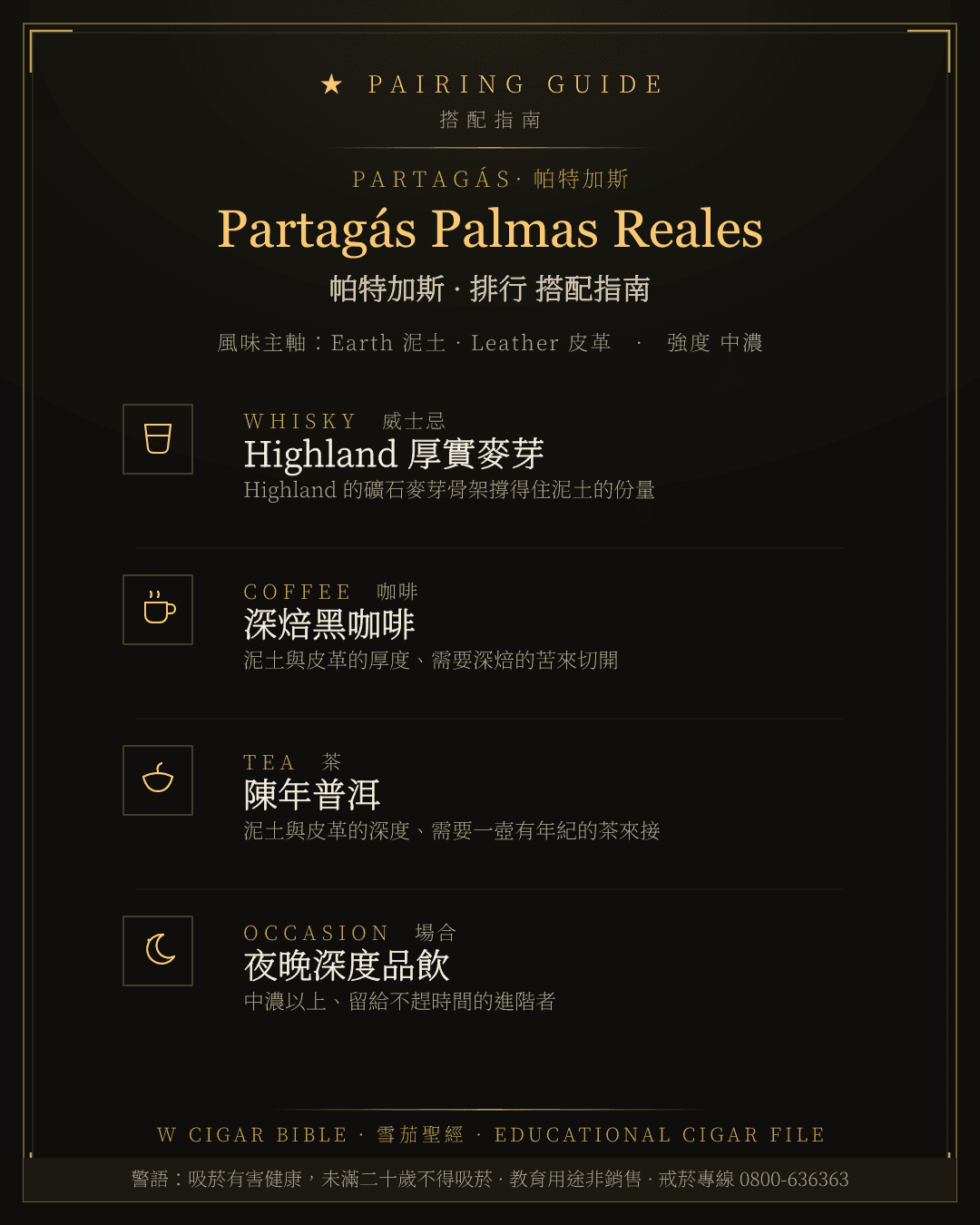 Partagás Palmas Reales 搭配指南 · 帕特加斯