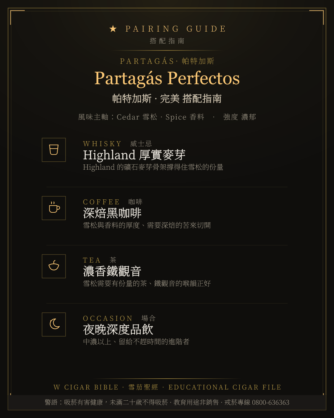 Partagás Perfectos 搭配指南 · 帕特加斯