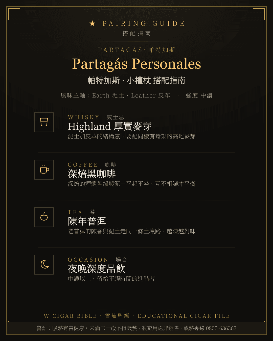 Partagás Personales 搭配指南 · 帕特加斯