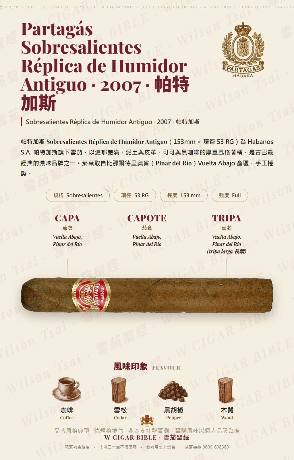 Partagás Sobresalientes Réplica de Humidor Antiguo · 2007 · 帕特加斯