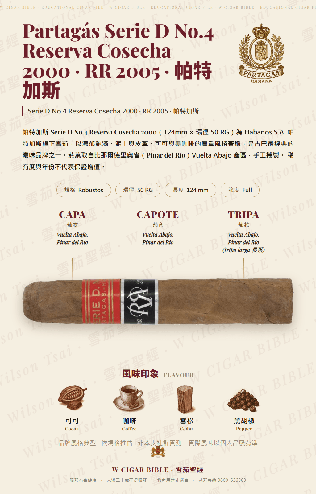 Partagás Serie D No.4 Reserva Cosecha 2000 · RR 2005 · 帕特加斯
