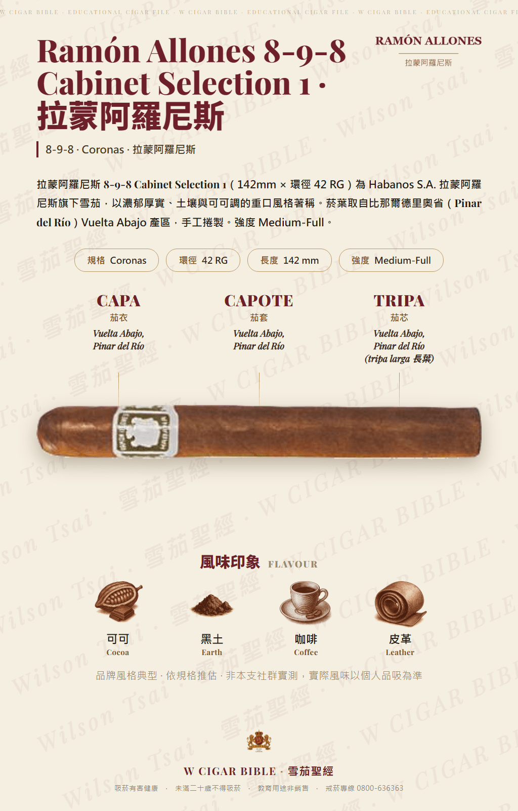 Ramón Allones 8 9 8 Cabinet Selection 1 · 拉蒙阿羅尼斯