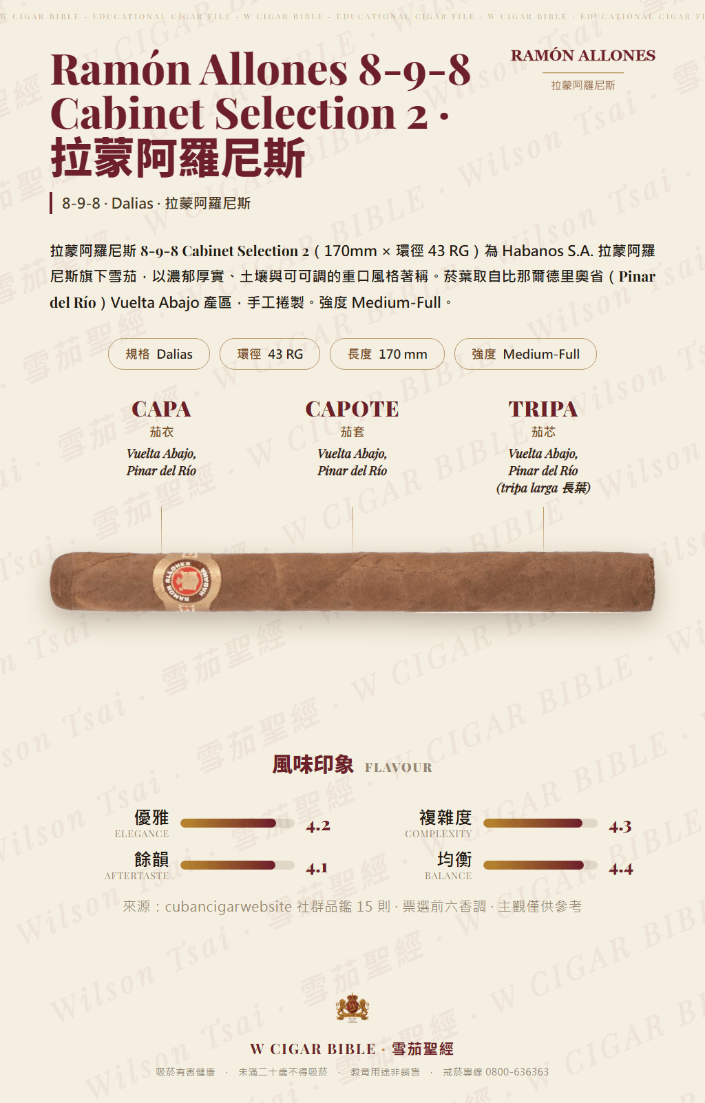 Ramón Allones 8 9 8 Cabinet Selection 2 · 拉蒙阿羅尼斯