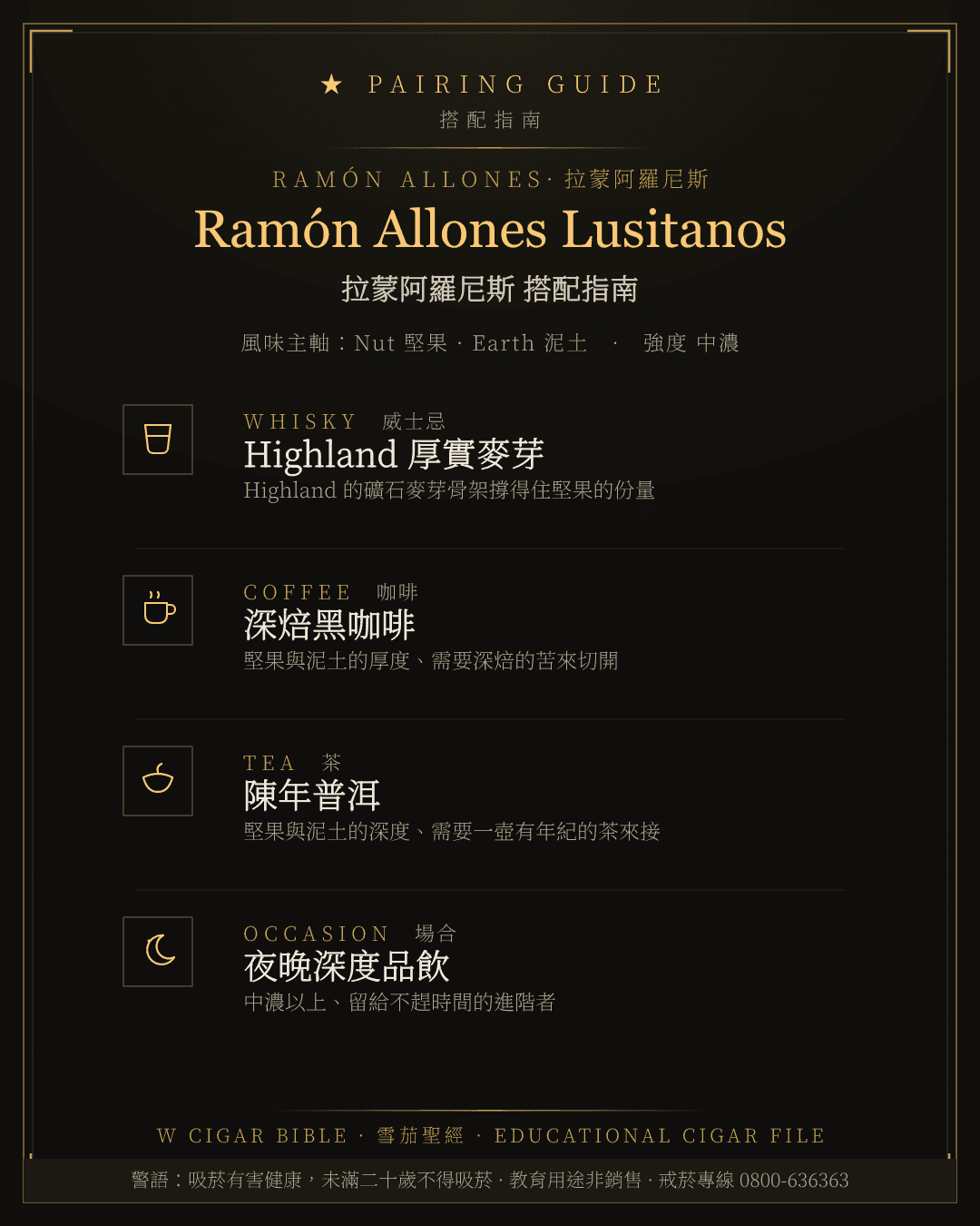 Ramón Allones Lusitanos 搭配指南 · 拉蒙阿羅尼斯