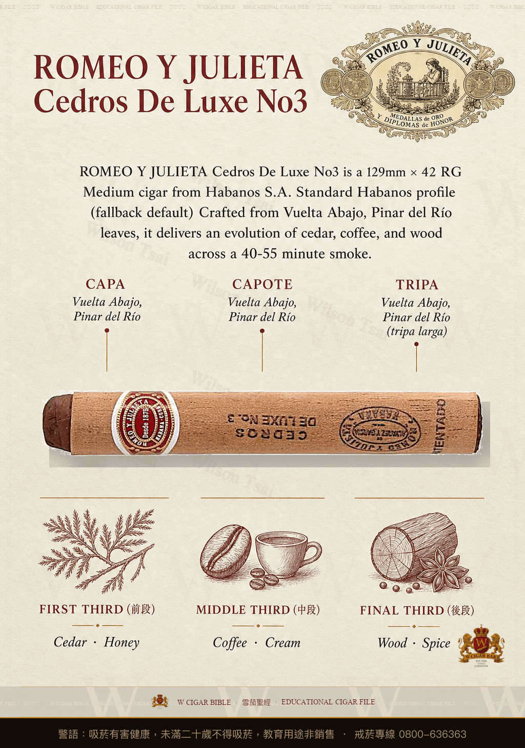 Romeo y Julieta Cedros de Luxe No. 3 · 羅密歐與茱麗葉