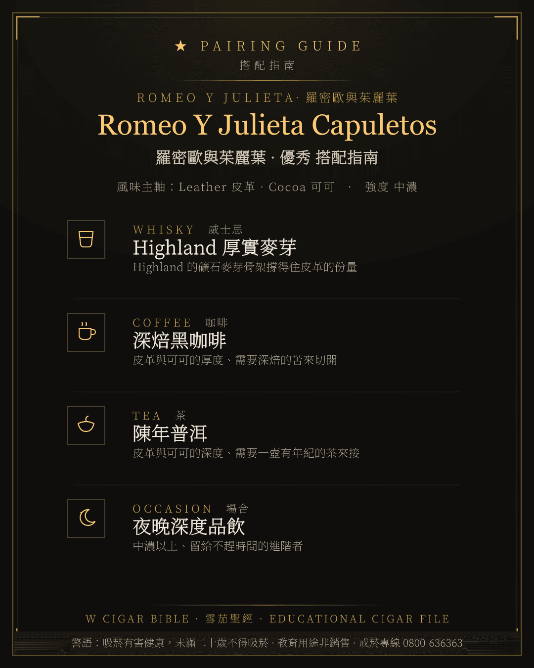 Romeo Y Julieta Capuletos 搭配指南 · 羅密歐與茱麗葉