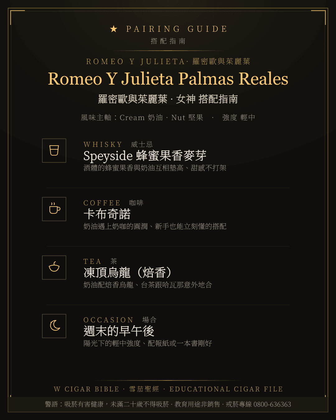 Romeo Y Julieta Palmas Reales 搭配指南 · 羅密歐與茱麗葉