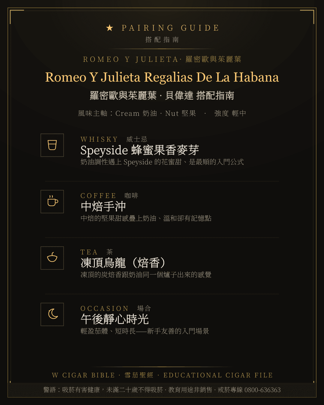 Romeo Y Julieta Regalias De La Habana 搭配指南 · 羅密歐與茱麗葉