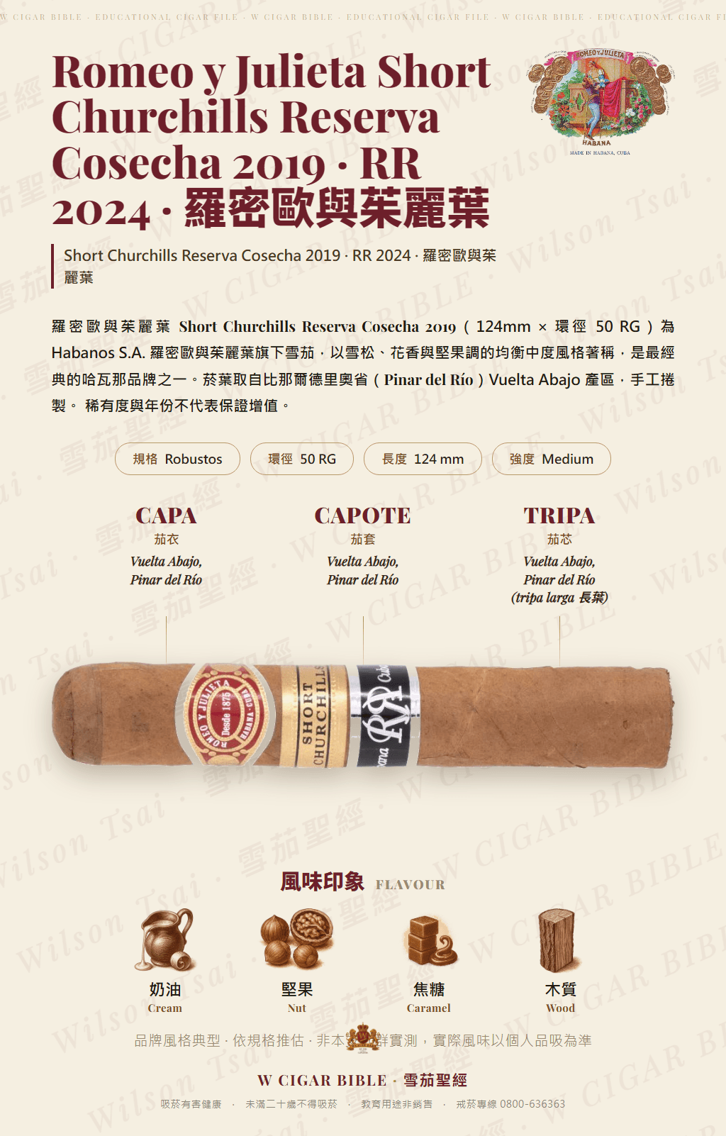 Romeo y Julieta Short Churchills Reserva Cosecha 2019 · RR 2024 · 羅密歐與茱麗葉