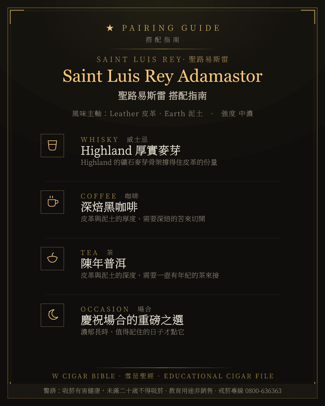 Saint Luis Rey Adamastor 搭配指南 · 聖路易斯雷