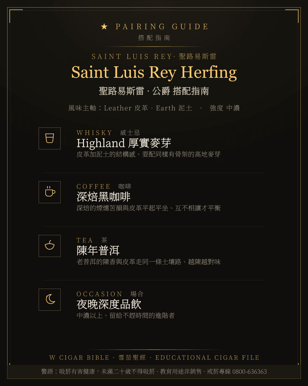 Saint Luis Rey Herfing 搭配指南 · 聖路易斯雷