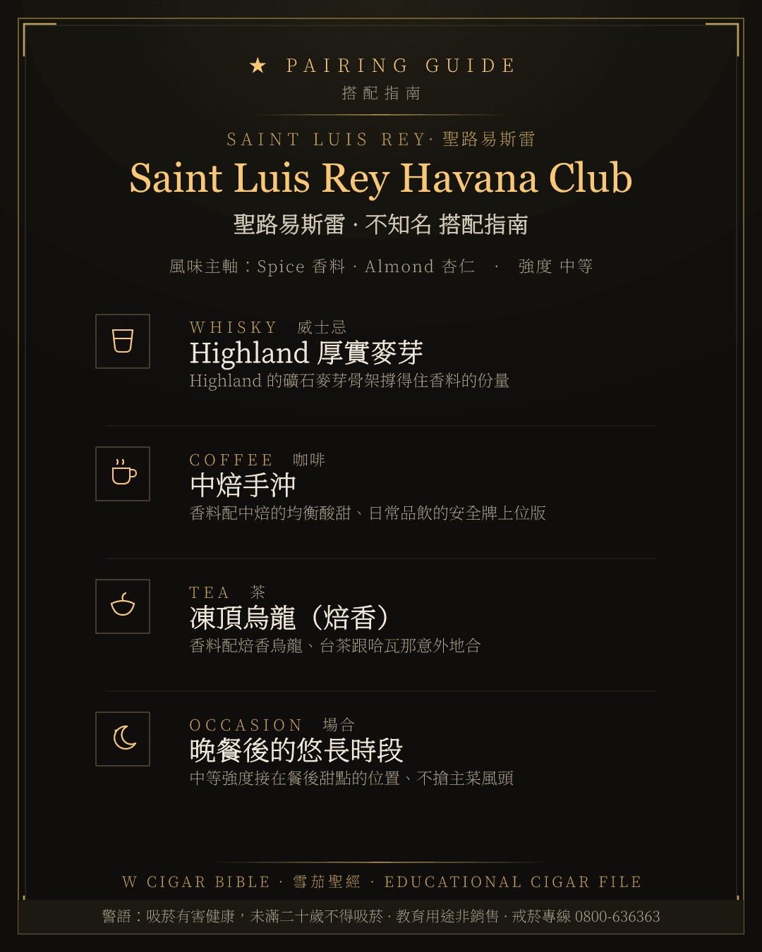 Saint Luis Rey Havana Club 搭配指南 · 聖路易斯雷
