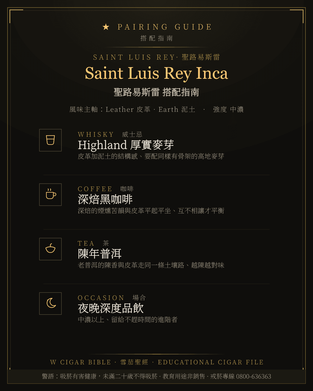 Saint Luis Rey Inca 搭配指南 · 聖路易斯雷