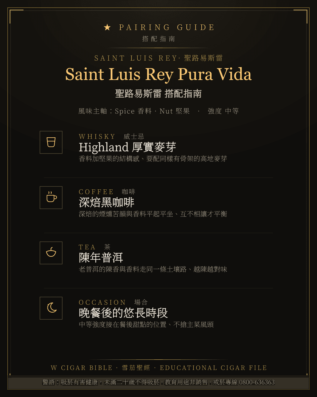 Saint Luis Rey Pura Vida 搭配指南 · 聖路易斯雷