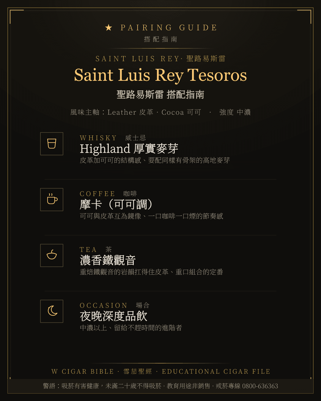 Saint Luis Rey Tesoros 搭配指南 · 聖路易斯雷