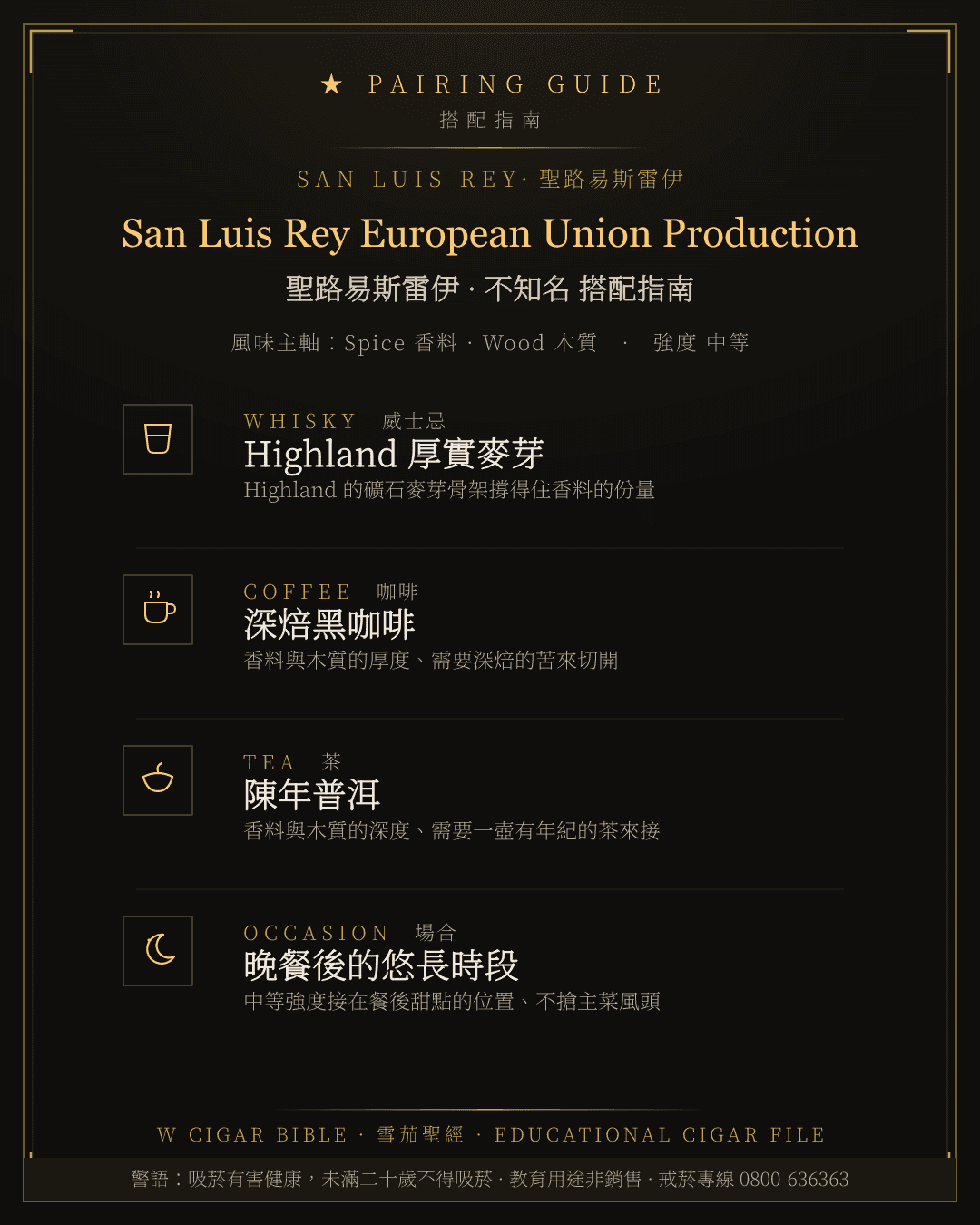 San Luis Rey European Union Production 搭配指南 · 聖路易斯雷伊