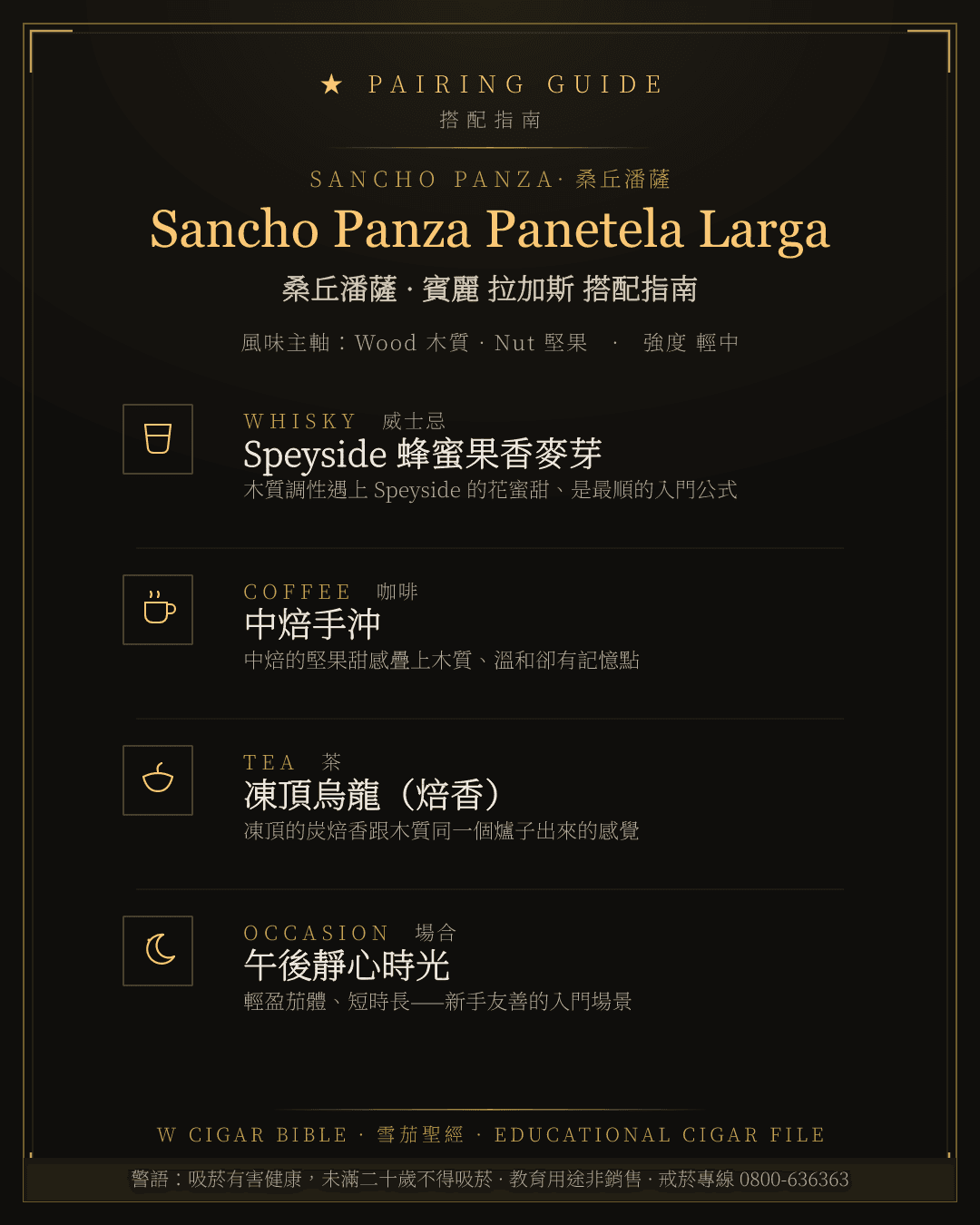 Sancho Panza Panetela Larga 搭配指南 · 桑丘潘薩