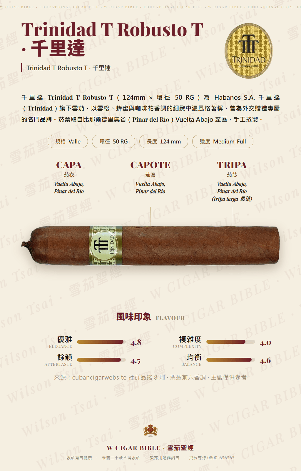 Trinidad T Robusto T · 千里達