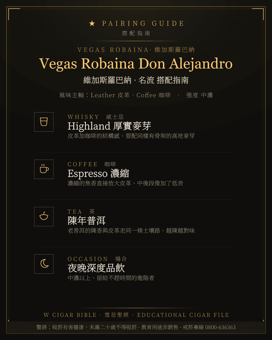Vegas Robaina Don Alejandro 搭配指南 · 維加斯羅巴納