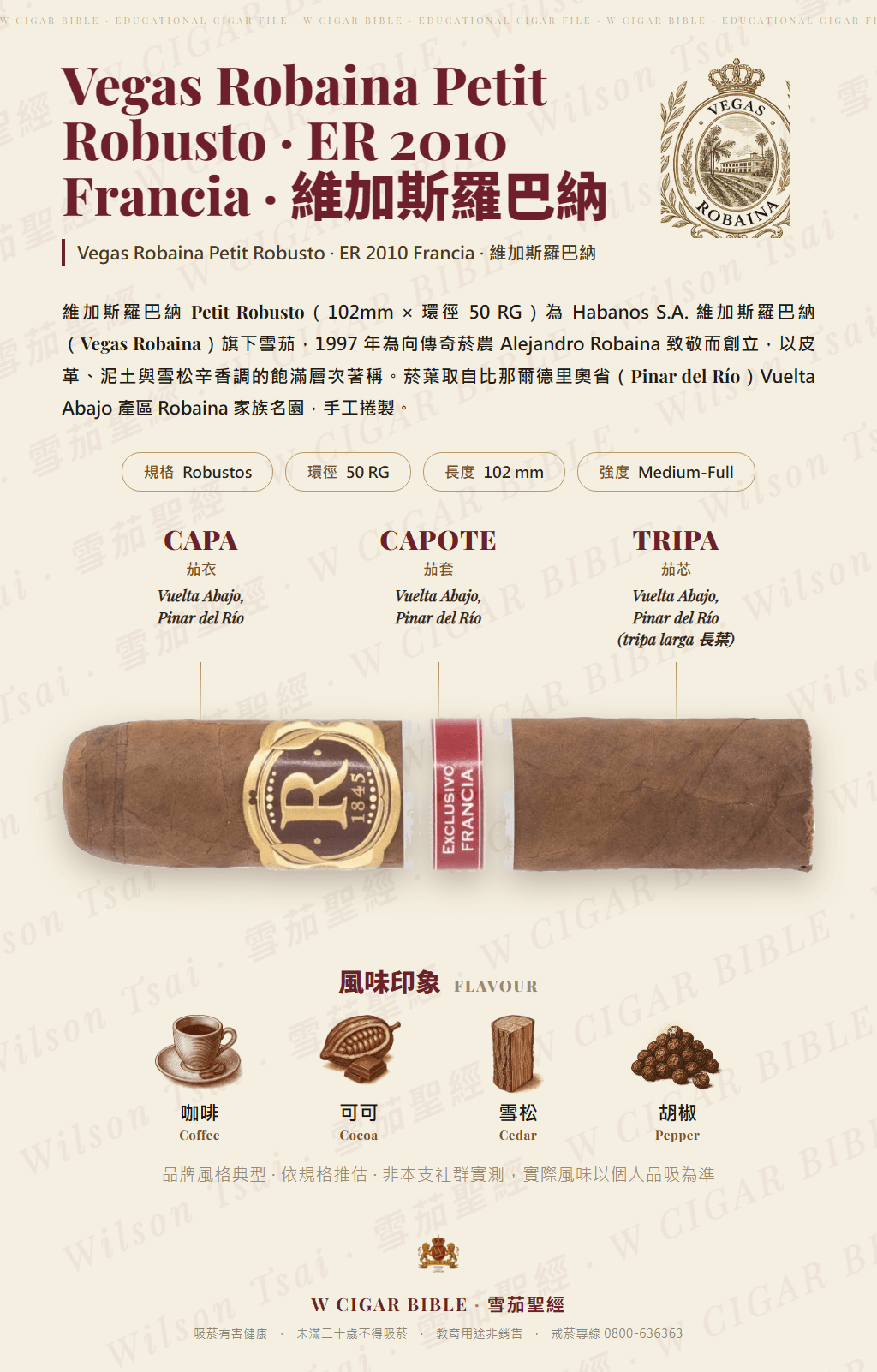Vegas Robaina Petit Robusto · ER 2010 Francia · 維加斯羅巴納